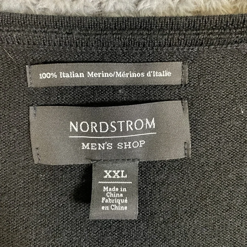Nordstrom Men Shop Sweater Men's Size XXL Black 100% Italian Merino Wool Classic